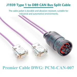 Enregistreur CAN SAE J1939 9 broches Type 1 Noir à double DB9 Splitter Y Câble pour CANBus Automotive Truck Bus <span class=keywords><strong>Test</strong></span> Diagnostic - Product Image 5