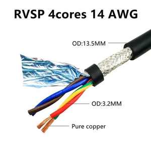 2 3 4 5 6 8 10 12 çekirdek 26 24 22 20 18 17 15 13 9AWG saf bakır 5 metre izleme elektrik kablosu PVC yalıtımlı OFC kontrolü - Product Image 5