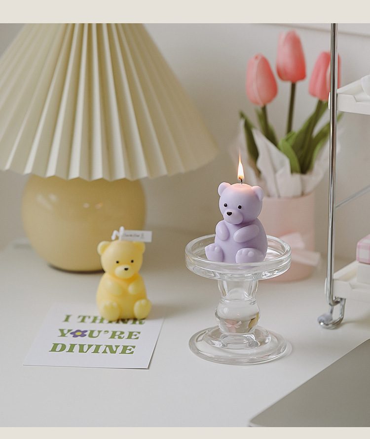 AROMA HOME DIY Cute Teddy Bear Shaped Scented Candle Customized 5
