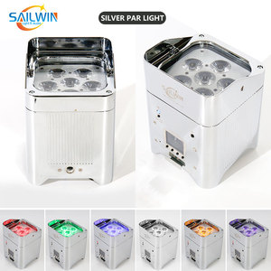 赛尔温6x18w 6合1电池供电的发光二极管停车灯RGBAW紫外舞台投影光束IP22 DMX控制无线