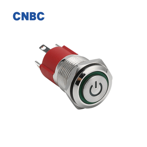 16mm 10A IP67 impermeabile momentaneo autobloccante 1NO in acciaio inossidabile led interruttore a pulsante in metallo con simbolo di alimentazione - Product Image 5