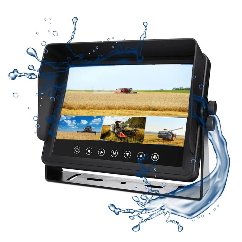 شاشة عالية الجودة 7 بوصة/بوصة شاشة رباعية IPS AHD شاشة سيارة IP69K شاشة مقاومة للماء