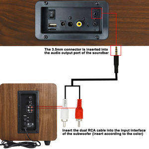 带有6英寸有线低音炮光学tf卡USB AUX输入同轴电视和家庭影院系统的2.1通道条形音箱 - Product Image 6