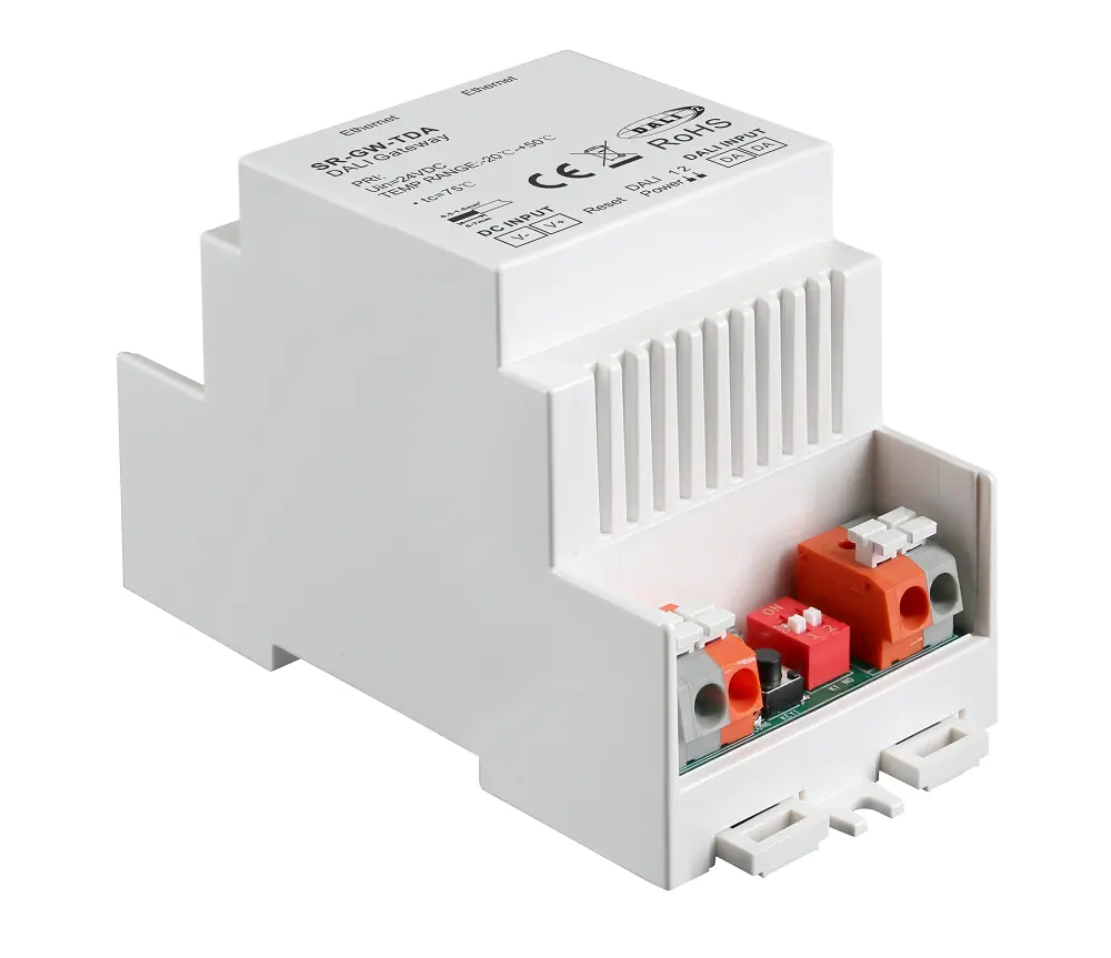 DIN Rail Ethernet (IP) DALI Gateway 24VDC Eingang Eingebauter Akku Eingebauter RTC unterstützt die Konfiguration der Timer-Aufgabe