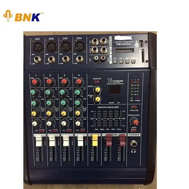 Bnk Professional Giá Rẻ Dj Bảng 4/16 Canais Mesa De Som PMX402DU-USB