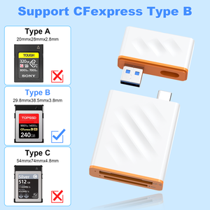 Portable 2-in-1 USB Type C Card <strong>Reader</strong> <strong>New</strong> <strong>Style</strong> 10Gbps Transmission Speed Compatible SD3.0 CFexpress Type B Cards External - Product Image 3