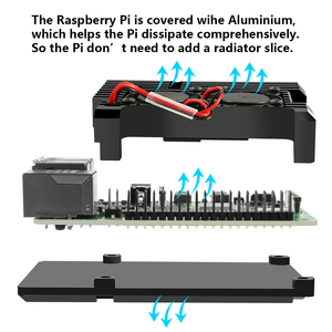 ブラックラズベリーパイ4ジェネレーションエンクロージャーファン付き電子部品モジュラーボックス - Product Image 5