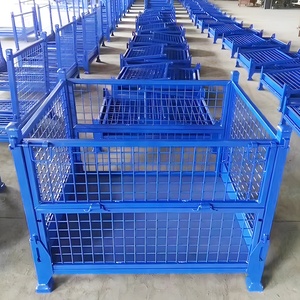 Fabricante Heavy Duty Plegable Apilable Acero Metal Malla de alambre Contenedor Almacén Malla soldada Jaula de almacenamiento - Product Image 3