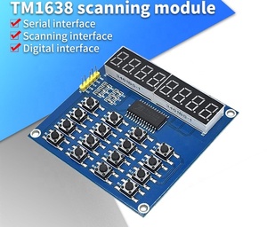 TM1638 Digitale LED-Anzeige 8-Bit-Digitalröhrenplatine 3-Draht 16 Tasten 8-Bit-Tastatur-Scan und KEY-LED-Modul für Arduino