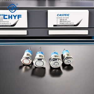 16/19/22mm không thấm nước phẳng/cao đầu thép không gỉ đẩy nút chuyển đổi dẫn vòng/điện ánh sáng 1no1nc 220V Max. 3A đen đỏ - Product Image 3