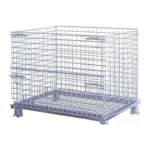 Caja de almacenamiento apilable pequeña plegable contenedor de jaula de alambre de malla metálica - Product Image 3