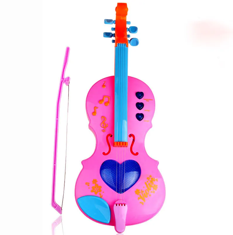Simulação de música violino brinquedo menina, modelo de lute, bebê, menina, educação com iluminação de música