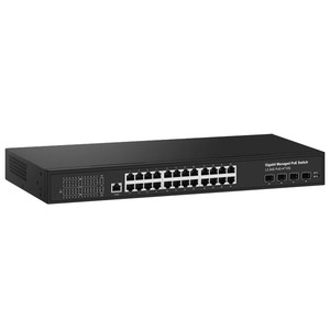รองรับ SSH Telnet http IGMP QoS LACP VLAN 24พอร์ตสวิตช์กิกะบิต POE 4*10G SFP + สวิตช์ PoE ที่มีการจัดการ L3 - Product Image 1