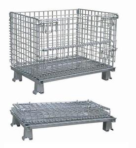 Nueva llegada Almacén Caja de almacenamiento de carga Contenedores de paletas Jaulas de malla de alambre de acero Contenedor de alambre - Product Image 1