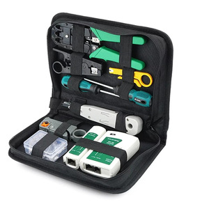 Set di strumenti di riparazione Hardware per la casa Set di strumenti manuali in acciaio inossidabile, compresa la testa di cristallo per l'installazione di cavi di rete - Product Image 1