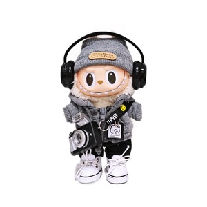 Labubu 15cm/17cm Universal <strong>Gray</strong> Sweater Hat Suit for Baby Dolls Jewelry Findings &amp; Components for One Two Three Generations - Product Image 5