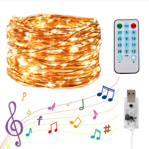 10M USB Sound aktiviert LED Musik String Light Garland Weihnachts dekor 8 Funktion Party Holiday Lighting - Product Image 3