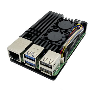ДСП Raspberry Pi 5 Алюминиевый корпус двойной вентилятор металлический корпус для Rpi 5 Pi5 Nhanced двухвентиляторная система охлаждения - Product Image 1