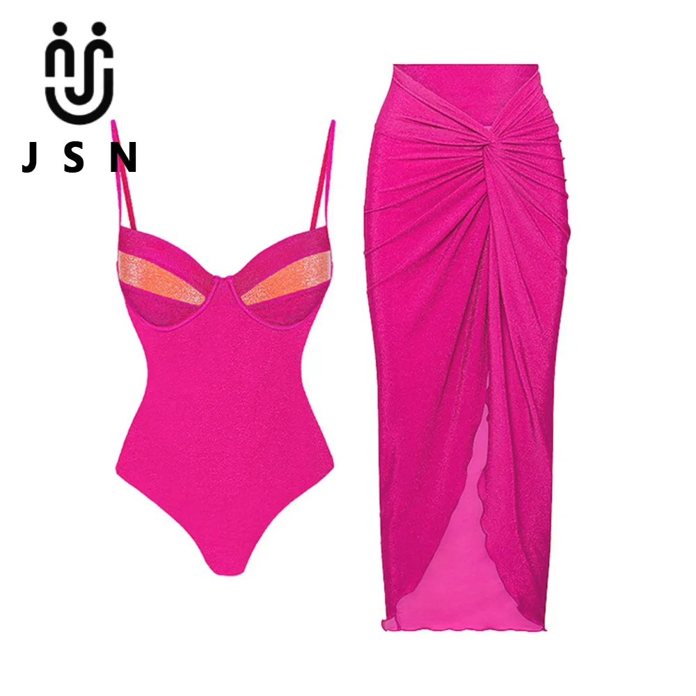 JSN-Ensemble de maillots de bain pour femmes, vêtements de plage personnalisés, bikini, une pièce sexy, vêtements de bain pour femmes, 2024