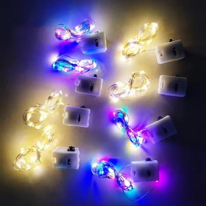 1M 2m 3M <span class=keywords><strong>LED</strong></span> Alambre de cobre Cadena de luces 3 funciones Modo intermitente Botón Caja de batería <span class=keywords><strong>Led</strong></span> Luces de serie decorativas Luz de vacaciones