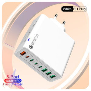 100W USB tip C şarj 8 port hızlı şarj duvar Cargador ab İngiltere abd tak PD cep telefonu şarj cihazı için mobil adaptör güç - Product Image 2