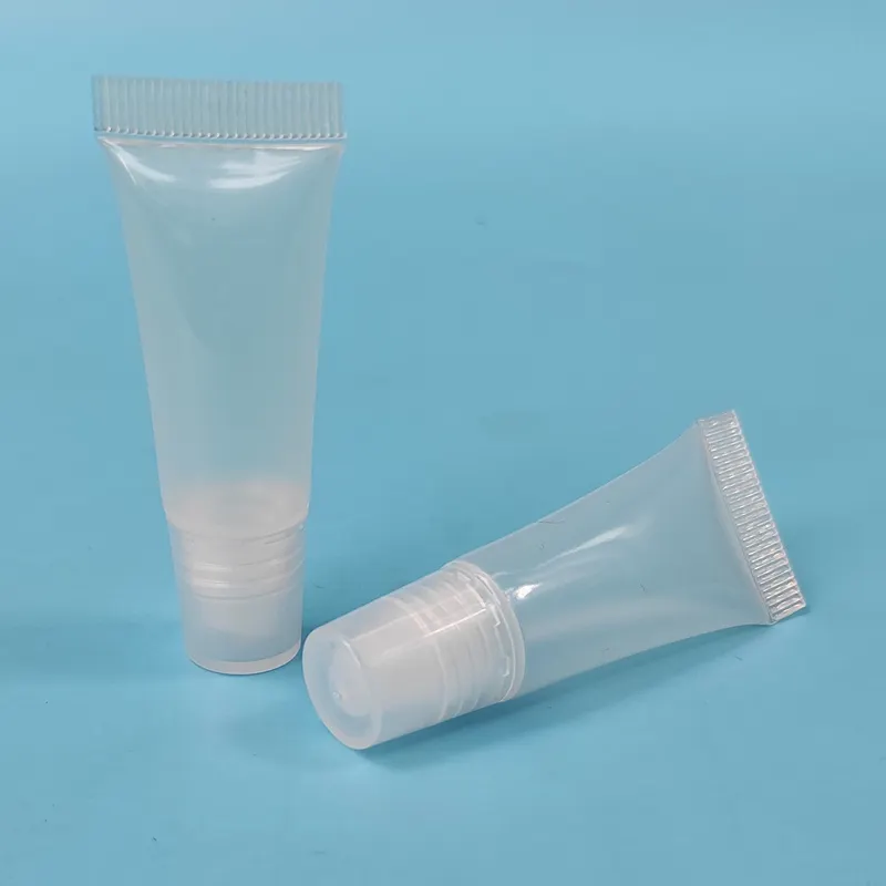 3ml खाली छोटा सा नमूना स्पष्ट बोतल 3g नली निचोड़ प्लास्टिक नरम ट्यूब प्लास्टिक लिप ग्लोस ट्यूब