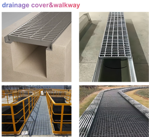 定制现代设计镀锌钢格板平台走道铝格板带沟盖户外应用 - Product Image 5