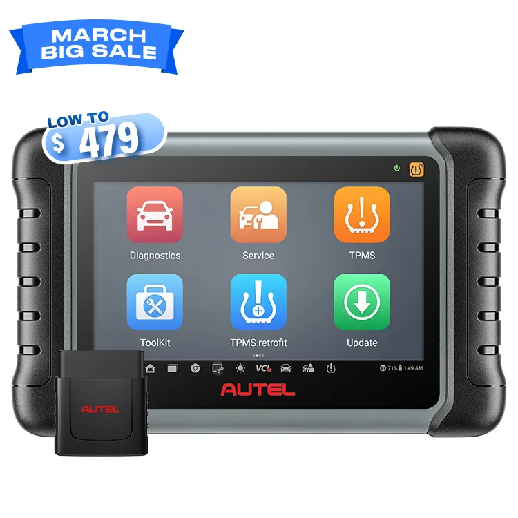 Autel scanner de diagnóstico automotivo, ferramenta de diagnóstico automotivo 2023 maxicom mk808ts mk808bt mk 808bt maxidas 808ts mx808bt ts obd2