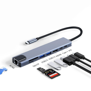 8 in 1 USB CハブタイプC 3.1〜4K HDアダプターRJ45 SD/TFカードリーダーPD急速充電ノートパソコン用 - Product Image 6
