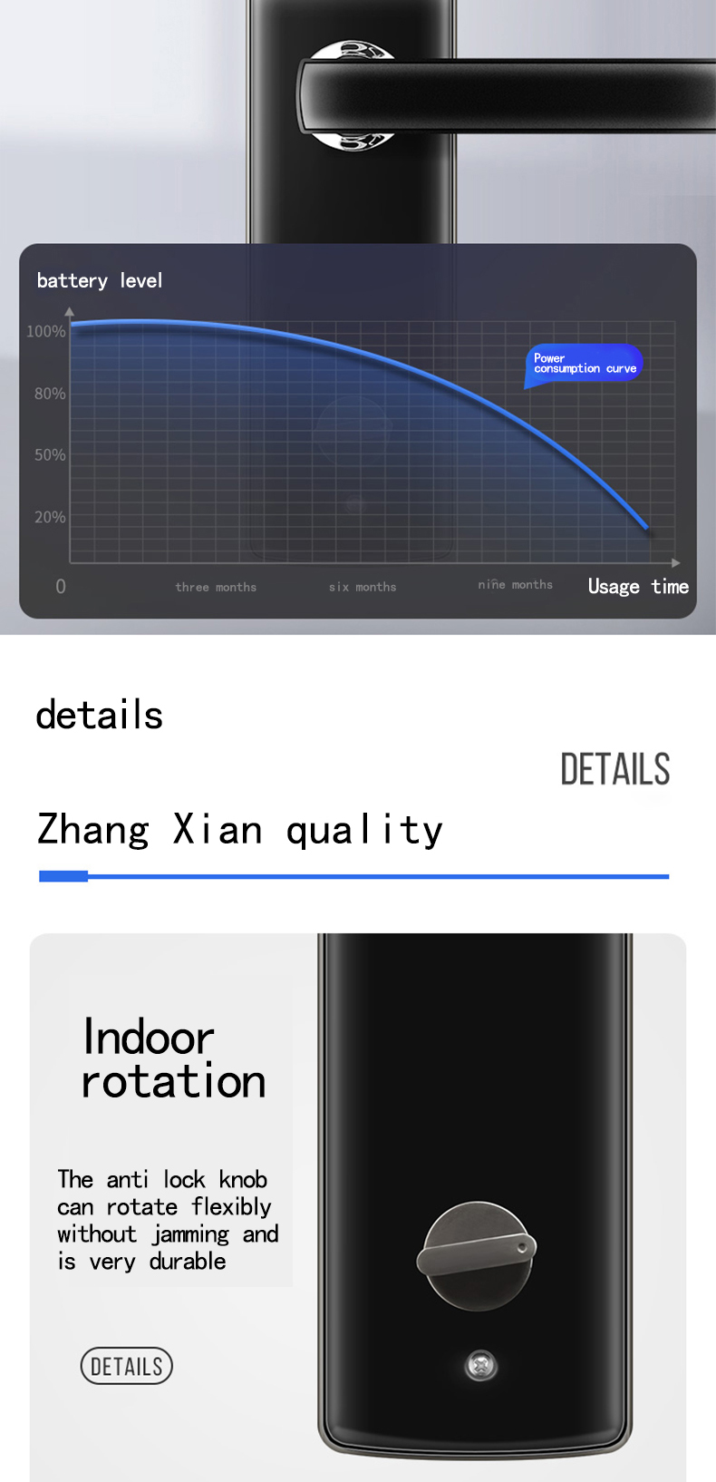 3D face recognition door lock smart finger print locks smart security door  touch screen lock