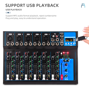 F7 Professional Dj <strong>Controller</strong>/audio Console Mixer <strong>4</strong> Channlel Audio Music Mixer Digital Audio Sound Card Mixer for Karaoke - Product Image 5