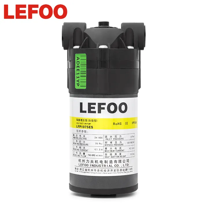 Lefoo Groothandel Aangepaste Goede Kwaliteit Mini Zelfaanzuigende 75GPD Ro Waterpomp Diafragma Booster Pomp