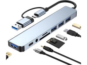 8-in-1 kuantum yuvası: çift USB-C (40Gbps USB4), SD/TF 500 MB/s, 8K HDR, grafen soğutma (Global Future Tech sertifikalı) - Product Image 2