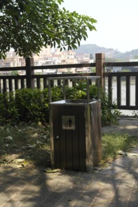 Woodview <span class=keywords><strong>Metal</strong></span> çöp kutusu ile sürdürülebilir açık dikdörtgen çöp tenekesi paslanmaz demir çelik Park sokak ayakta yapısı - Product Image 2