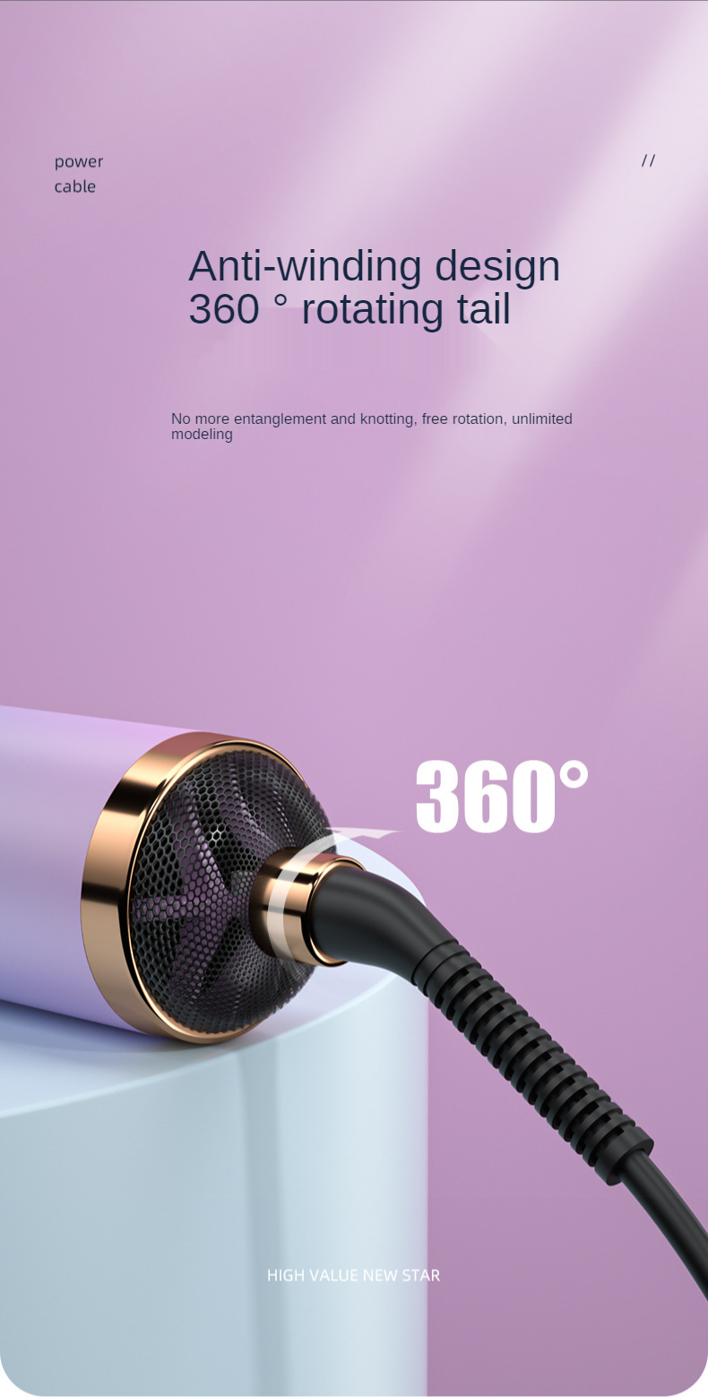 1000W Professional Salon Quick Low Noise Dry Strong Wind Mini Electric Hair Dryer None Fan Blade Leafless Hair Dryer