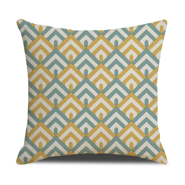 Nordic Geometric Plaid Linen Pillowcase Cushion Cover Printed Car Sofa Bed Pillow Cushion Pillow Cover