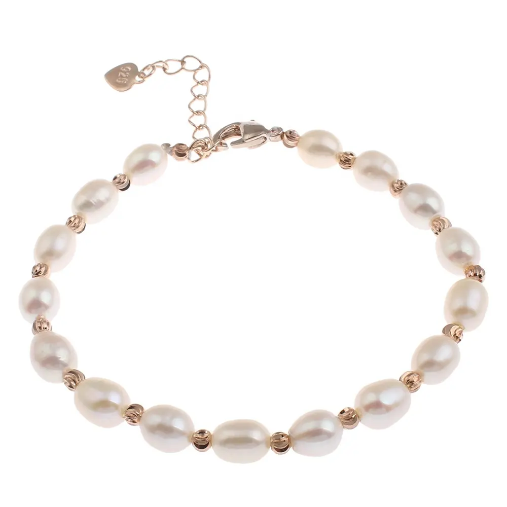 Bracelet de perles naturelles pour femmes, bijoux minimaliste en argent Sterling 925, vente en gros