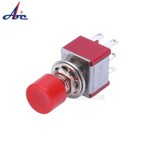 6mm 2A 250V DPDT DPDT 6 Pin molla di ritorno ON-(ON) interruttore a pulsante con interruttore a levetta momentanea di Reset colorato - Product Image 4