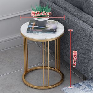 Mesa auxiliar Mesa redonda de mármol Doblada Negro Oro Metal Glastextura MDF Madera Nido lateral Juego de 2 Mesa de centro anidada - Product Image 3