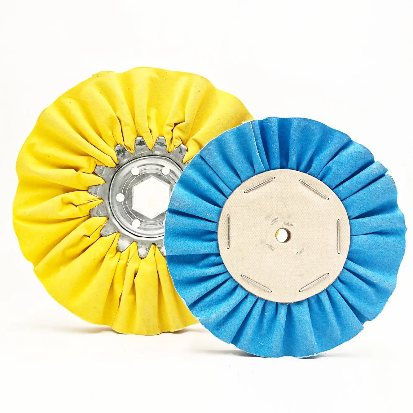 Fantech Blue Treated Airway Buff Baumwollrad-Poliers tange zum Polieren von rostfreien Stählen und Metallen