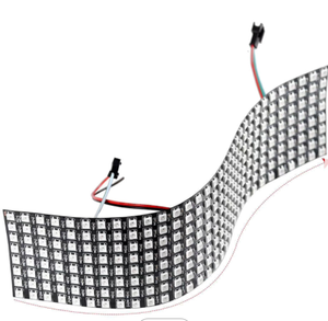 ที่มีคุณภาพสูง DC5V WS2812 8*8 16*16 IC สร้างขึ้นในที่มีความยืดหยุ่นนำแถบแสงพิกเซลหน้าจอ RGB - Product Image 1