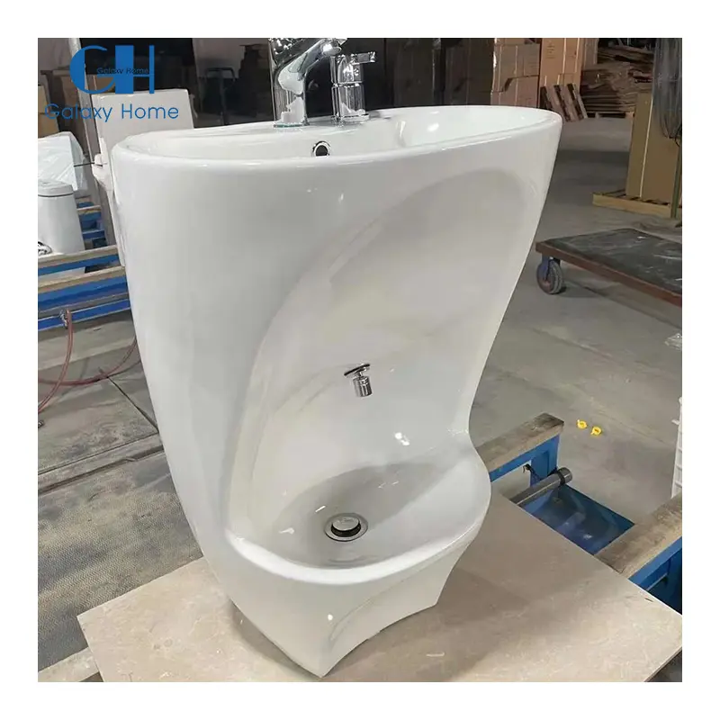 Modern Muslim Ablution Sink Urinal-Sink Hybrid Designed for Effortless Ritual Cleansing and Hygiene