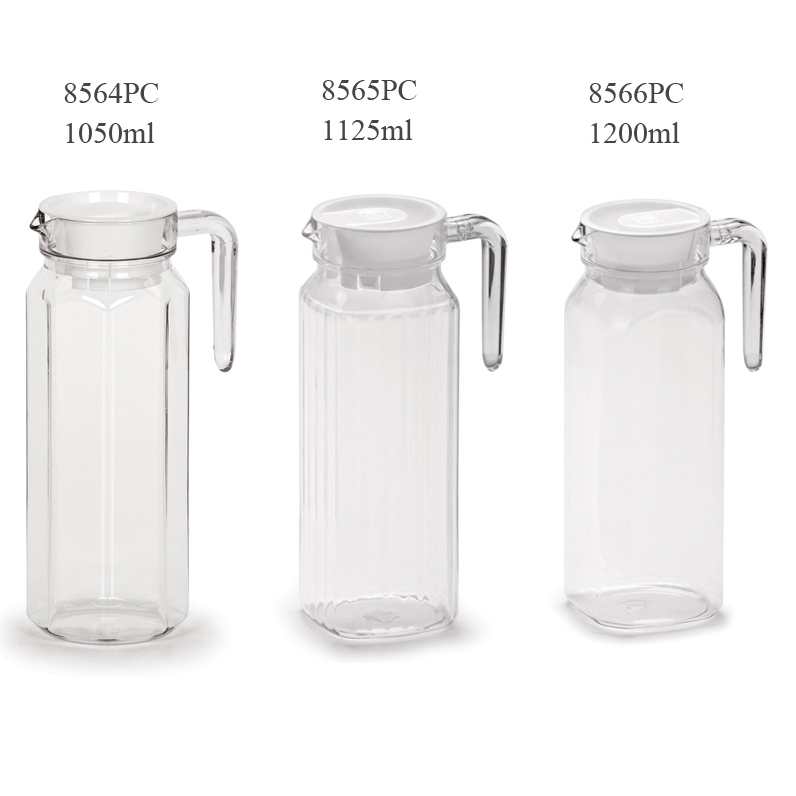 Barware 1140ml Unbreakable Ice Lip Jug with Spout Plastic Beer Pitcher 43oz Polycarbonate Beer Jug