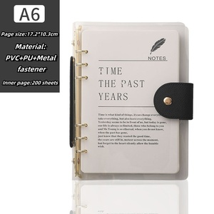 Bloc de notas de oficina portátil personalizado A6, cuaderno de hojas sueltas de alta apariencia, cubierta de PVC transparente extraíble, diseño Simple - Product Image 4
