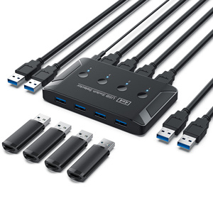 KVM开关选择器4电脑共享4个USB设备USB 3.0开关盒，用于带单独开关按钮的鼠标扫描仪打印机 - Product Image 1