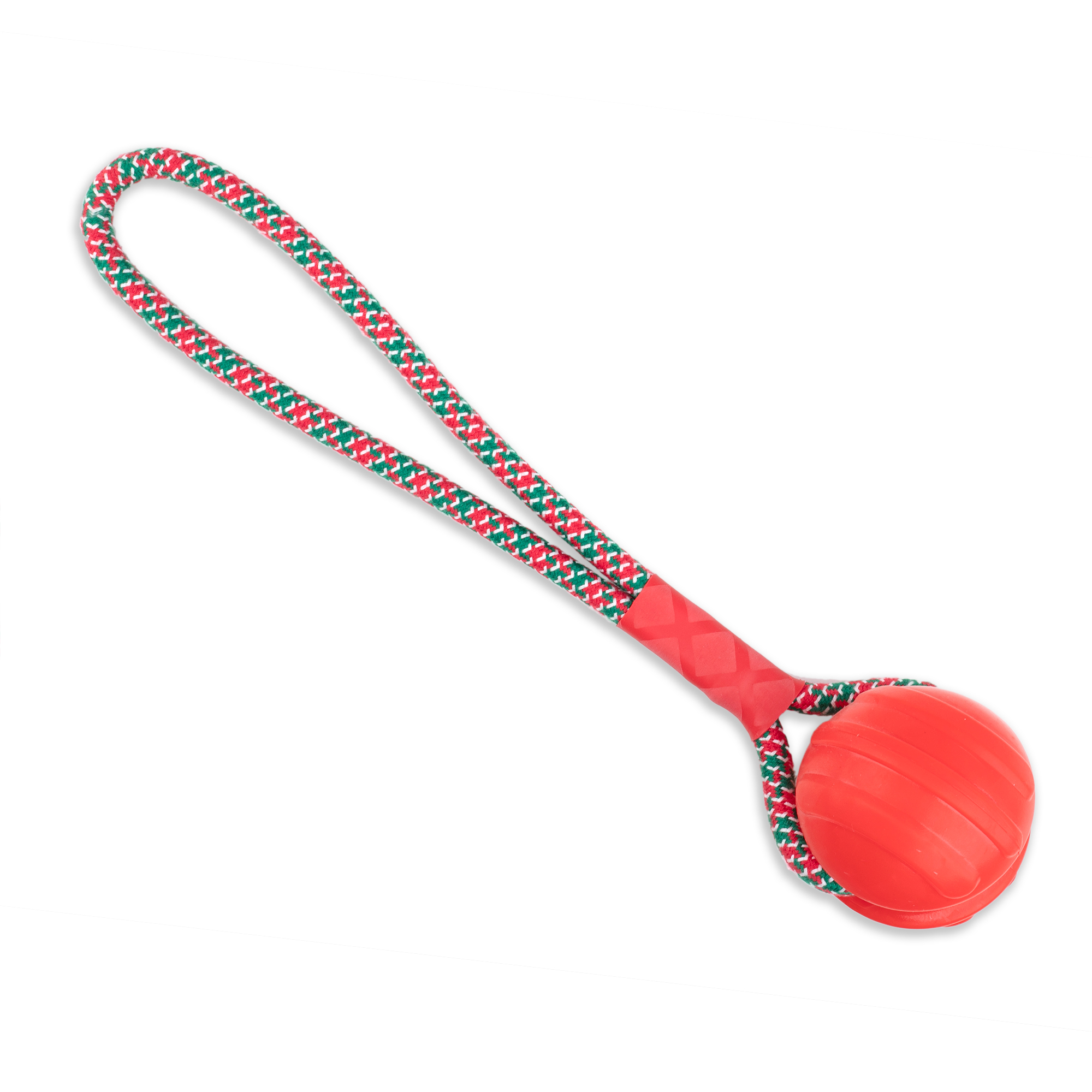 Boule de corde verte et rouge
