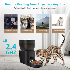 OEM 7L自动狗喂食器WiFi宠物干粮分配器不锈钢碗图雅App控制带定时器的自动宠物喂食器 - Product Image 4