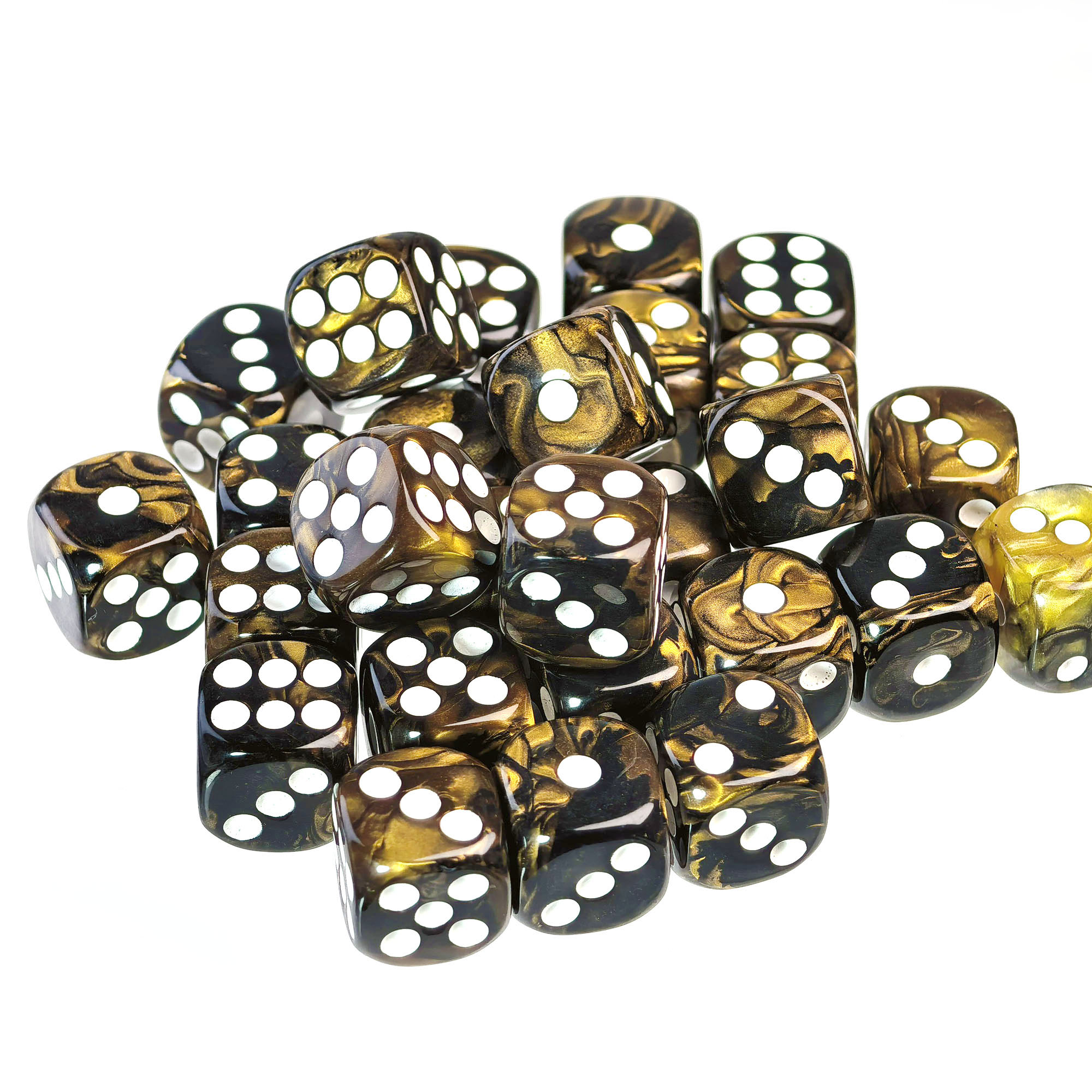 Black gold / white pips