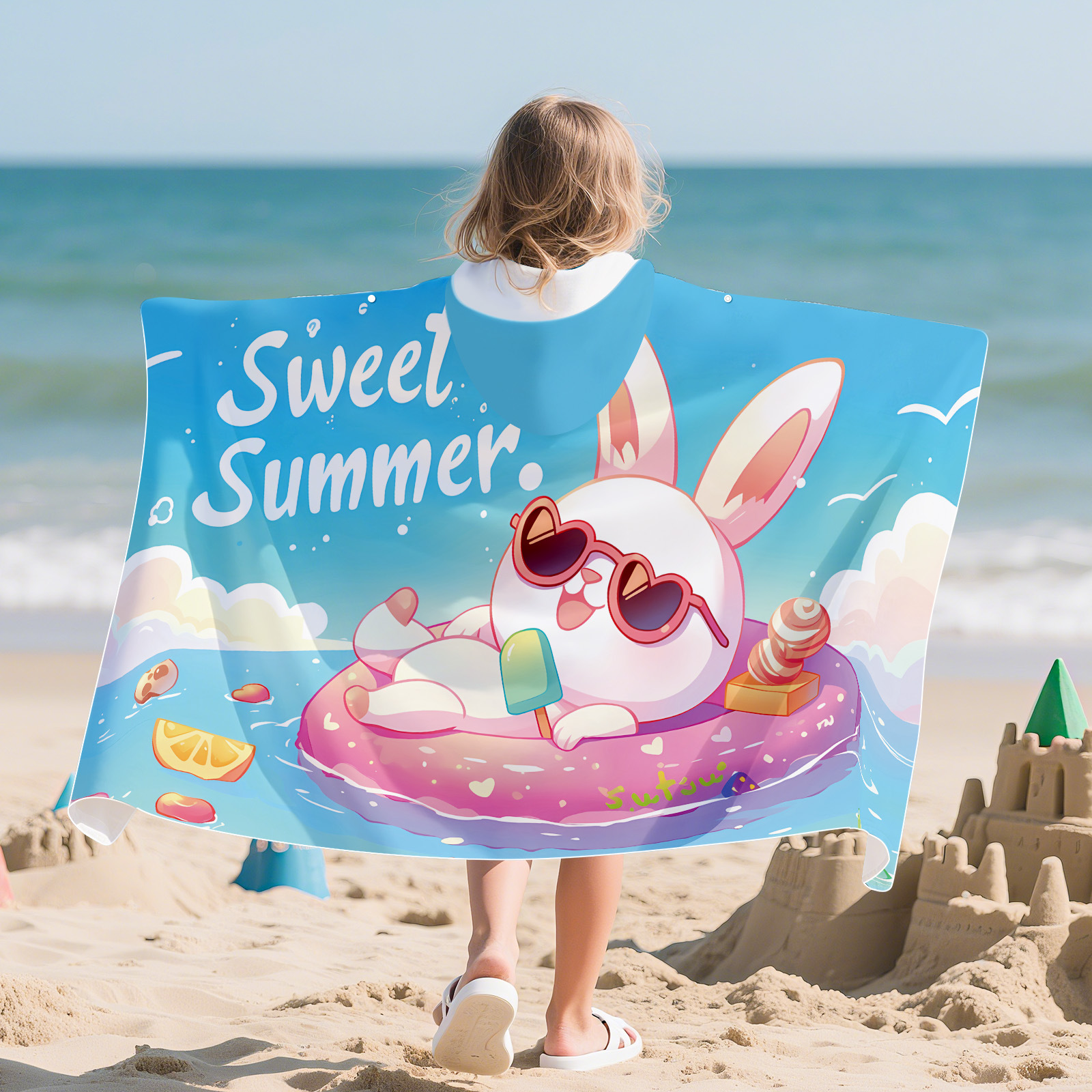 Moe rabbit summer-quick-drying hooded button