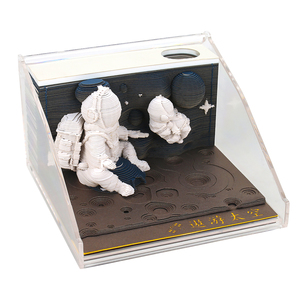 创意礼品宇航员元素模型贴纸纸定制徽章纸工艺装饰迷你3D记事本 - Product Image 2